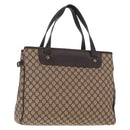 CELINE Macadam Canvas Hand Bag Beige Gold Auth 151779-1