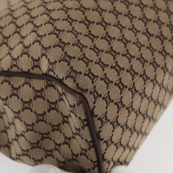 CELINE Macadam Canvas Hand Bag Beige Gold Auth 151779