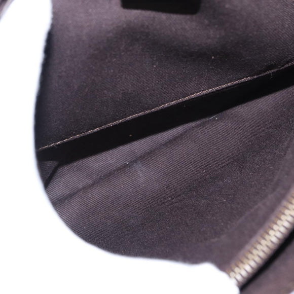 CELINE Macadam Canvas Hand Bag Beige Gold Auth 151779