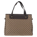 CELINE Macadam Canvas Hand Bag Beige Gold Auth 151779-2