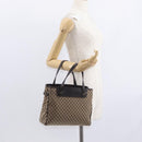 CELINE Macadam Canvas Hand Bag Beige Gold Auth 151779-26