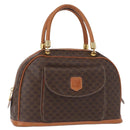 CELINE Macadam Canvas Hand Bag PVC Leather Brown Gold Auth 151782-1