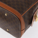 CELINE Macadam Canvas Hand Bag PVC Leather Brown Gold Auth 151782-16