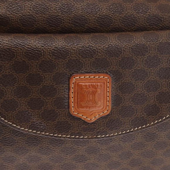 CELINE Macadam Canvas Hand Bag PVC Leather Brown Gold Auth 151782