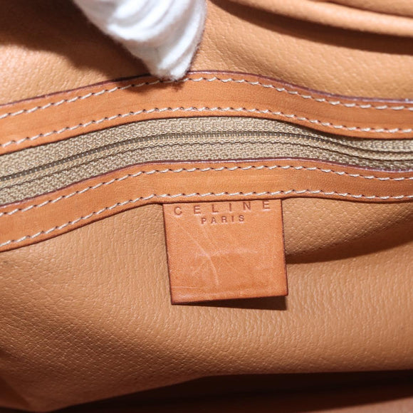 CELINE Macadam Canvas Hand Bag PVC Leather Brown Gold Auth 151782