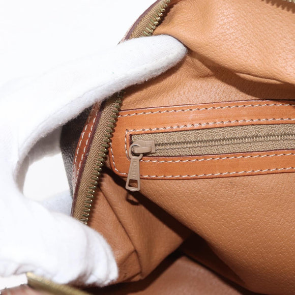 CELINE Macadam Canvas Hand Bag PVC Leather Brown Gold Auth 151782