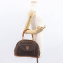 CELINE Macadam Canvas Hand Bag PVC Leather Brown Gold Auth 151782-23