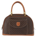 CELINE Macadam Canvas Hand Bag PVC Leather Brown Gold Auth 151782-13