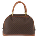 CELINE Macadam Canvas Hand Bag PVC Leather Brown Gold Auth 151782-3