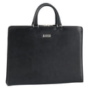 BURBERRY Hand Bag Leather Black Silver Auth 151783-1