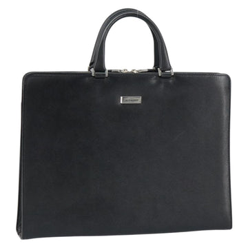 BURBERRY Hand Bag Leather Black Silver Auth 151783