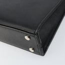 BURBERRY Hand Bag Leather Black Silver Auth 151783-9