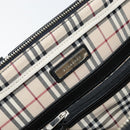 BURBERRY Hand Bag Leather Black Silver Auth 151783-18
