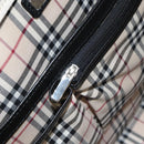 BURBERRY Hand Bag Leather Black Silver Auth 151783-21