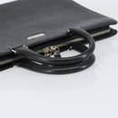 BURBERRY Hand Bag Leather Black Silver Auth 151783-7