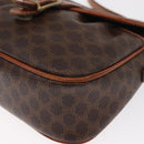 CELINE Macadam Canvas Shoulder Bag PVC Leather Brown Gold Auth 151785-11