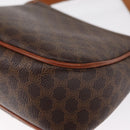 CELINE Macadam Canvas Shoulder Bag PVC Leather Brown Gold Auth 151785-13