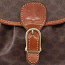 CELINE Macadam Canvas Shoulder Bag PVC Leather Brown Gold Auth 151785-14