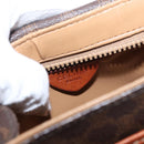 CELINE Macadam Canvas Shoulder Bag PVC Leather Brown Gold Auth 151785-16