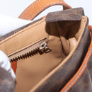 CELINE Macadam Canvas Shoulder Bag PVC Leather Brown Gold Auth 151785-21