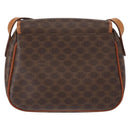 CELINE Macadam Canvas Shoulder Bag PVC Leather Brown Gold Auth 151785-3