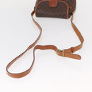 CELINE Macadam Canvas Shoulder Bag PVC Leather Brown Gold Auth 151785-7