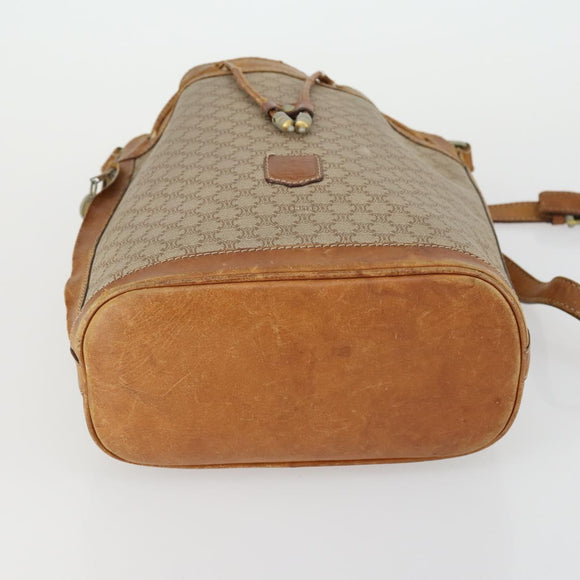 CELINE Macadam Canvas Shoulder Bag PVC 4 Set Beige Brown Navy Auth 151786
