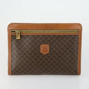 CELINE Macadam Canvas Shoulder Bag PVC 4 Set Beige Brown Navy Auth 151786-14