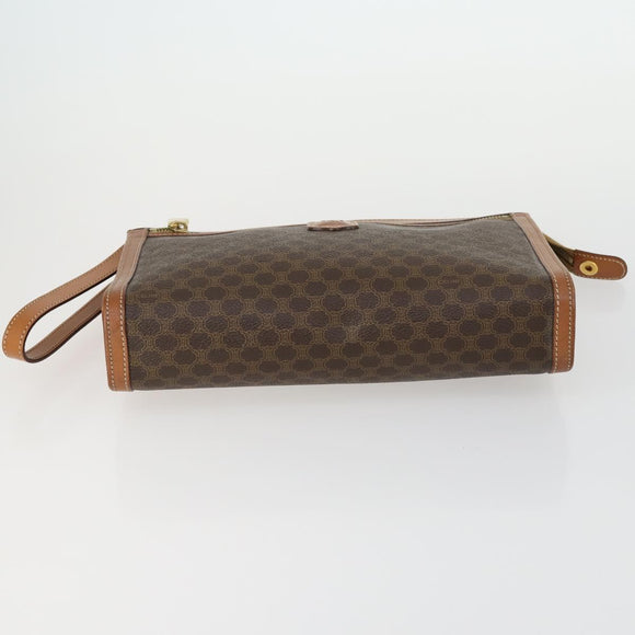 CELINE Macadam Canvas Shoulder Bag PVC 4 Set Beige Brown Navy Auth 151786