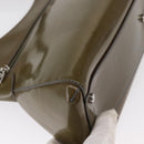 CARTIER Hand Bag Patent leather Khaki Silver Auth 151787-12
