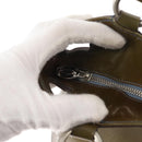 CARTIER Hand Bag Patent leather Khaki Silver Auth 151787-15