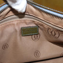 CARTIER Hand Bag Patent leather Khaki Silver Auth 151787-16