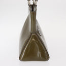 CARTIER Hand Bag Patent leather Khaki Silver Auth 151787-4