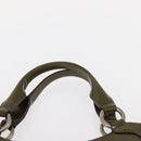 CARTIER Hand Bag Patent leather Khaki Silver Auth 151787-8