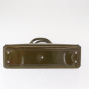 CARTIER Hand Bag Patent leather Khaki Silver Auth 151787-9