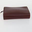 CARTIER Clutch Bag Leather 3 Set Bordeaux Auth 151788-12