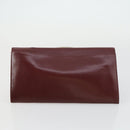 CARTIER Clutch Bag Leather 3 Set Bordeaux Auth 151788-15