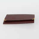 CARTIER Clutch Bag Leather 3 Set Bordeaux Auth 151788-18