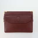 CARTIER Clutch Bag Leather 3 Set Bordeaux Auth 151788-2