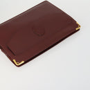 CARTIER Clutch Bag Leather 3 Set Bordeaux Auth 151788-5