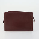 CARTIER Clutch Bag Leather 3 Set Bordeaux Auth 151788-9