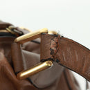 Chloe Hand Bag Leather 2way Brown Gold Auth 151789-11