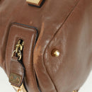 Chloe Hand Bag Leather 2way Brown Gold Auth 151789-15