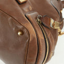 Chloe Hand Bag Leather 2way Brown Gold Auth 151789-16