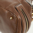 Chloe Hand Bag Leather 2way Brown Gold Auth 151789-18