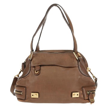 Chloe Hand Bag Leather 2way Brown Gold Auth 151789 - 0