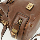 Chloe Hand Bag Leather 2way Brown Gold Auth 151789-20