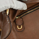 Chloe Hand Bag Leather 2way Brown Gold Auth 151789-21