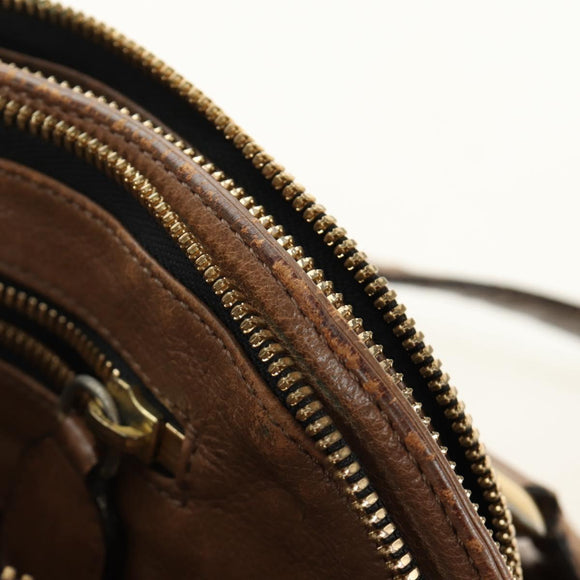 Chloe Hand Bag Leather 2way Brown Gold Auth 151789