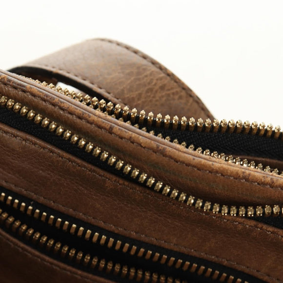 Chloe Hand Bag Leather 2way Brown Gold Auth 151789